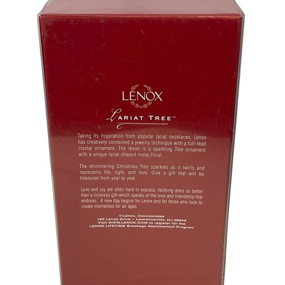 Vintage LENOX Full Lead CRYSTAL ORNAMENT Of LARIAT TREE From Germany 4" With Box - Picture 3 of 4